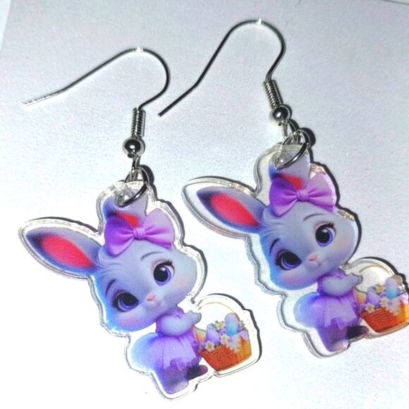 Adorable Bunny Earrings for Kids and Adults - Picture 3 of 5